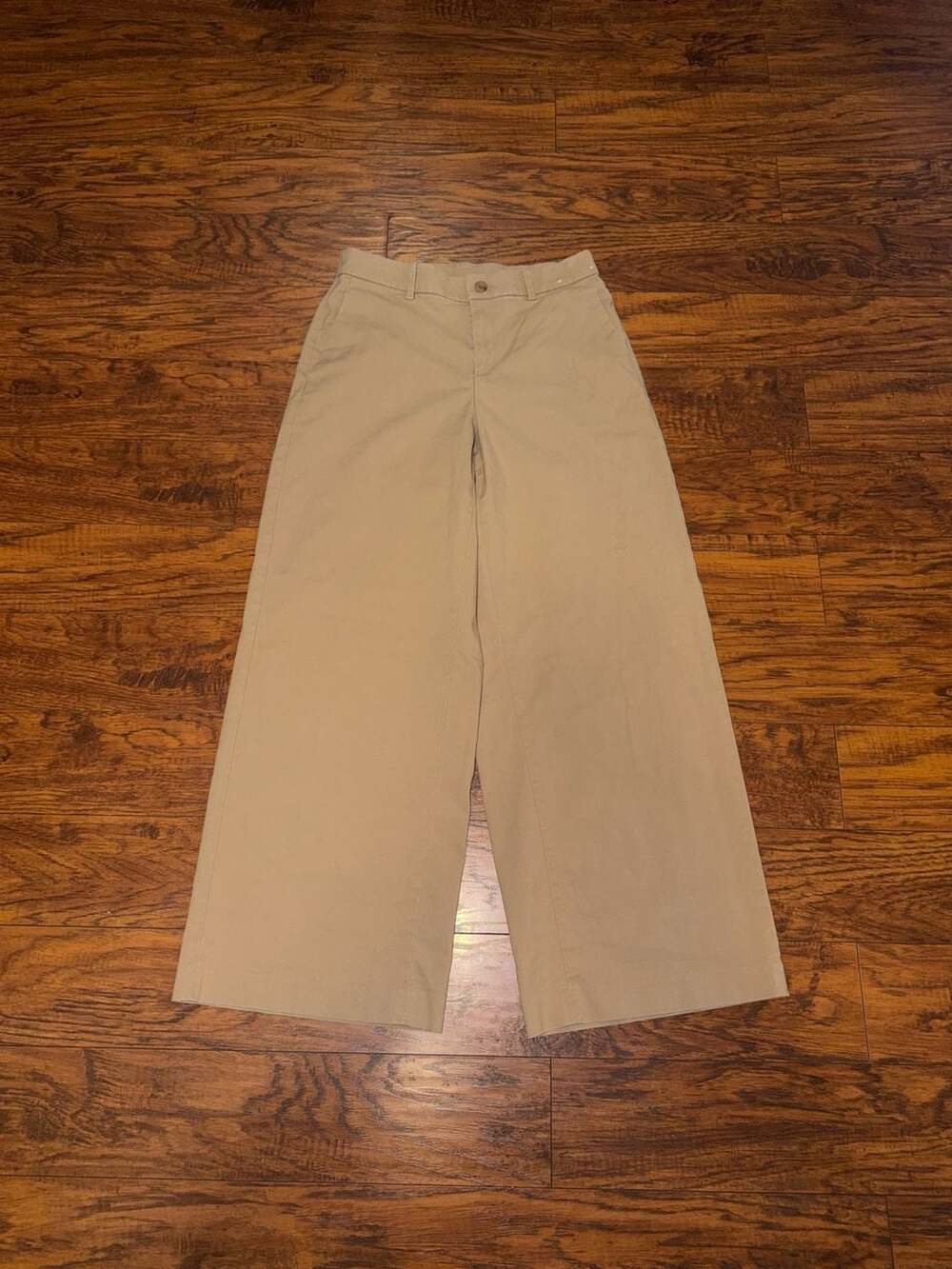 Uniqlo Wide Leg Pants Size M Beige Cotton Blend